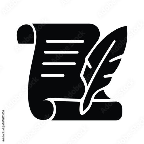 Ancient scroll vintage manuscript icon