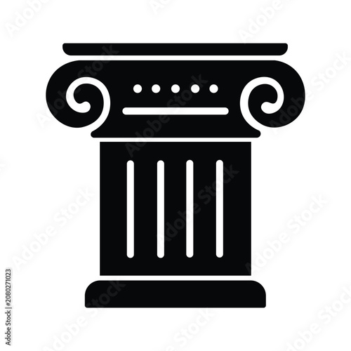 Classic pillar ancient architecture icon