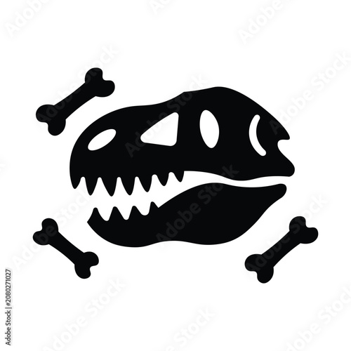 Fossil skull ancient prehistoric icon