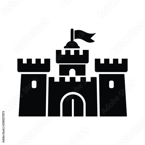 Castle fortress medieval architecture icon