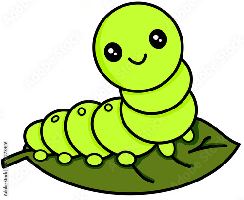 Green Worm Cartoon Clipart