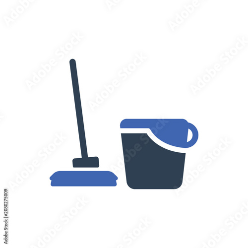 Mop And Bucket Icon