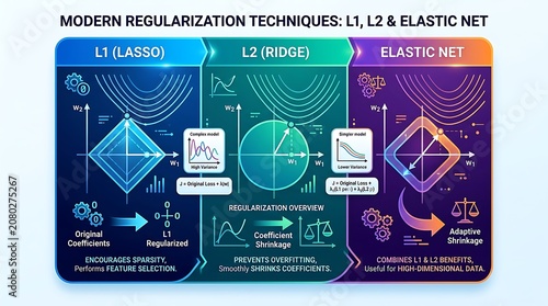 Infographic of machine learning regularization techniques