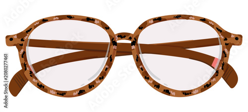 Classic Reading Glasses Clipart, Book Lover Eyewear Vector Illustration