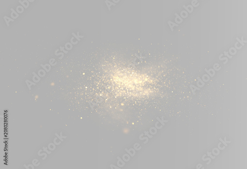 Golden glitter dust cloud with sparkling light particles shimmer glow luxury magic celebration elegant abstract effect texture design