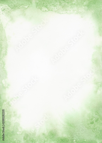 Natural Botanical Sage Green Wash with Artistic White Negative Space