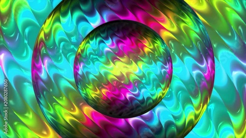 Colorful Psychedelic Liquid Orb Seamless Loop Background