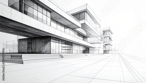 Premium Architectural Pencil Sketch with Exceptional Linework Detailed Graphite Texture Spacious Copy Space and Timeless Design Ideal for Branding Advertising and Creative Visual Content
