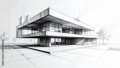 Architectural Pencil Artwork with Intricate Building Details Realistic Graphite Shading Clean Negative Space and Professional Composition for Marketing Print Media and Editorial Projects
