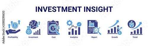 Foto Investment Insight web banner icon vector illustration with icons of Profitabili