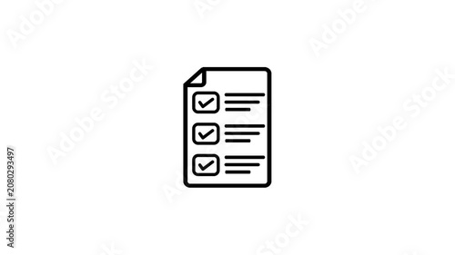 Checklist with pen confirmation ticks on white background corporate compliance control