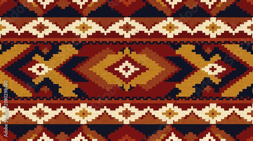 Tribal Geometric Pattern - Navajo Inspired Textile Art