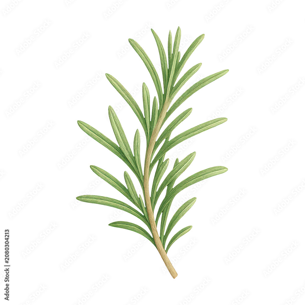 Obraz premium PNG Detailed rosemary herb illustration.
