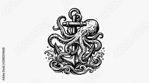 Tableau sur toile Intricate monochrome illustration of a detailed dragon head.