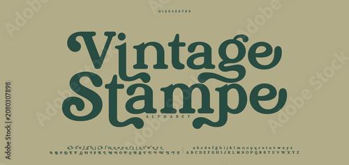 Canvastavla Vintage Stampe Luxury beauty font alphabet logo