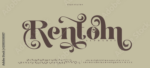 Canvastavla Rentom Luxury beauty font alphabet logo