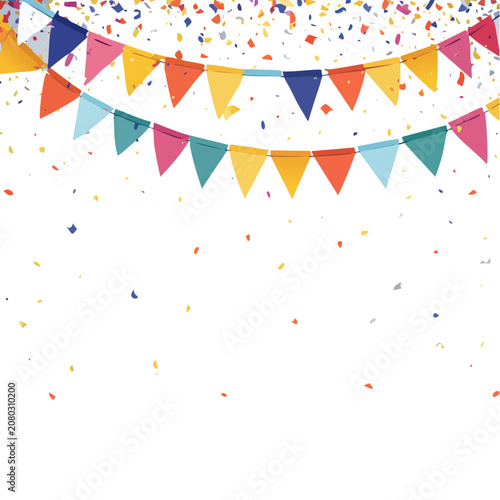 Colorful Party Bunting with Confetti