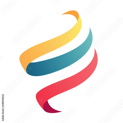 Colorful swirling ribbon vector design