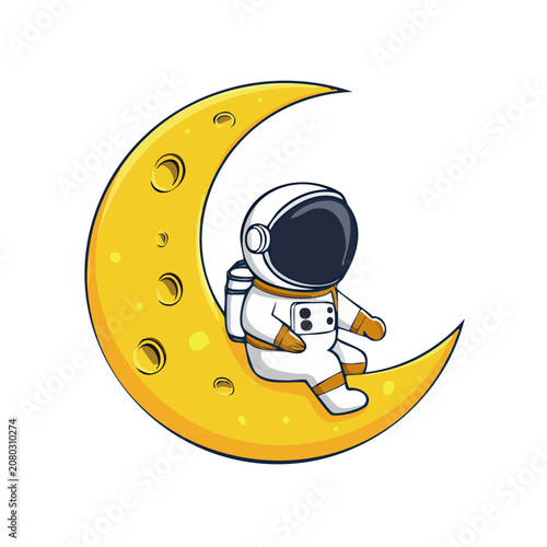 Cute yellow robot face vector illustration