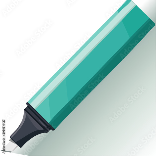 Teal highlighter pen vector illustration