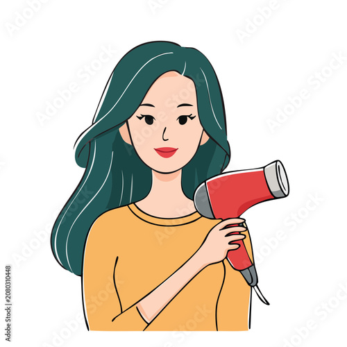 Vector illustration of woman wearing headscarf reading book