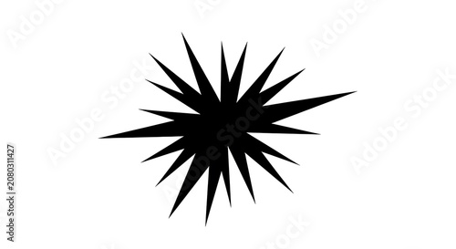 Black and white of a sunburst with sharp rays