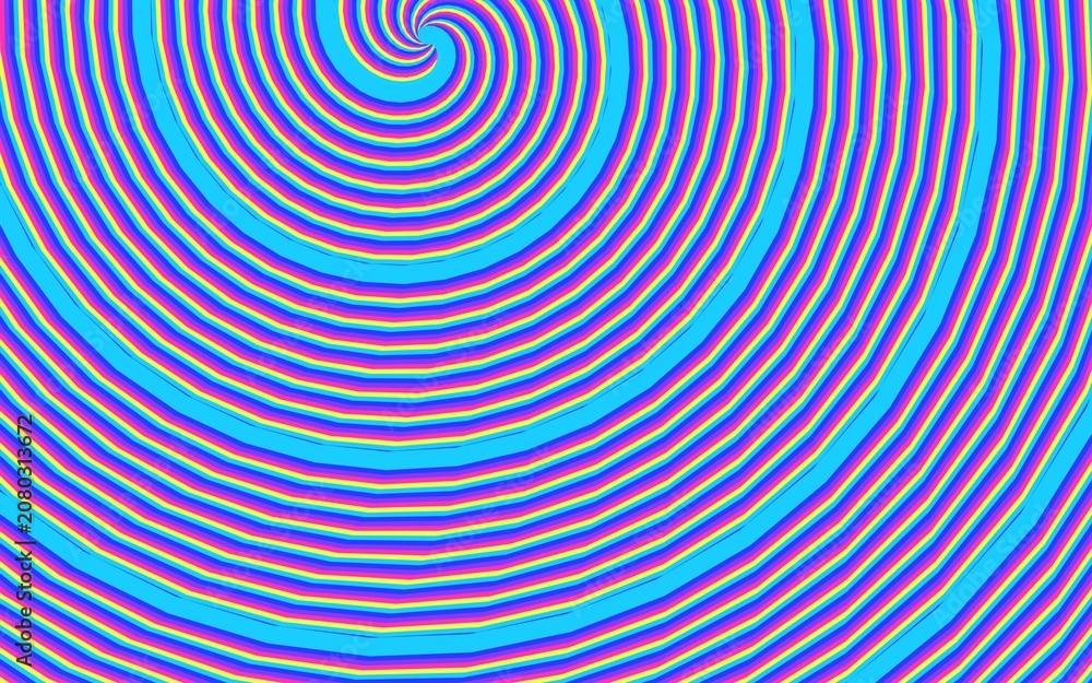 Naklejka premium Rainbow colored spiral vortex background with vibrant circular patterns.