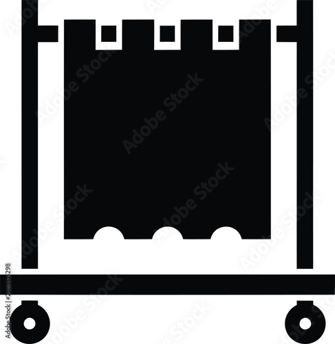 Фотография Silhouette vector mobile clothing rack with hanging garment display icon design