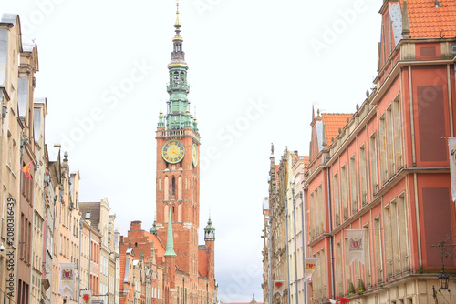Εκτύπωση καμβά Colorful Facades of Townhouses in Long Market Square (Długi Targ), Gdańsk, Polan