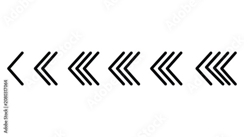 Minimalist Arrow Icons Pointing Left Arranged in a Simple Vector Graphic Style
