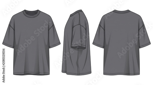Gray Oversized T-Shirt Template