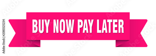 buy now pay later ribbon isolated on transparent background. buy now pay later ribbon