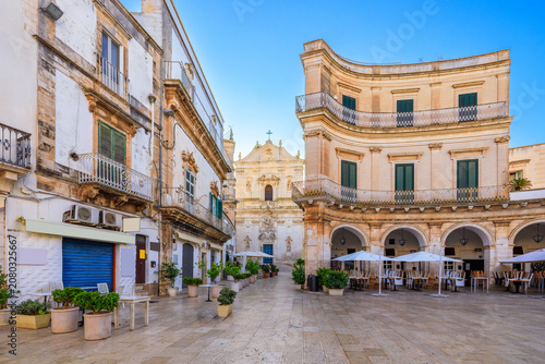 Martina Franca, Apulia, Italy. Piazza Maria Immacolata and the San Martino Church.