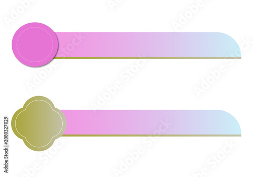 Modern pink, blue and gold lower third banner set, elegant video broadcasting graphic elements isolated