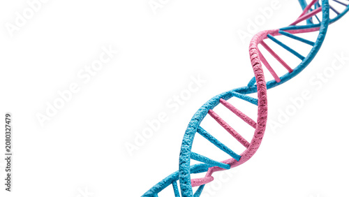 Quadro su tela Double helix DNA strand model molecule biology concept isolated on transparent b