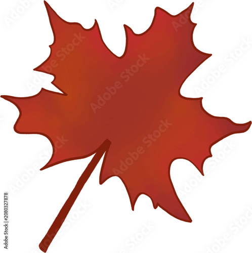 Illustration of red maple leaf