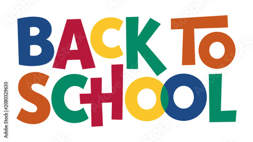 Canvastavla Back to School Colorful Typography: A vibrant and playful typographic design announces Back to School in a medley of bold, cheerful colors, perfect for educational themes and seasonal promotions