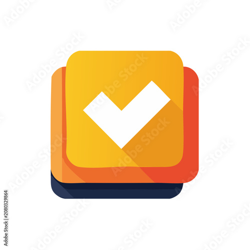 Flat design checkmark icon with gradient colors