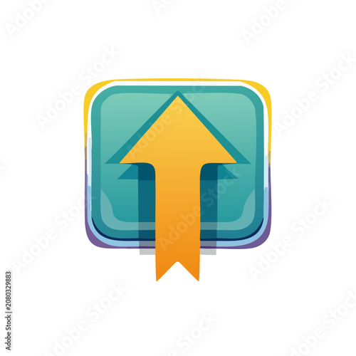 Flat design up arrow button icon