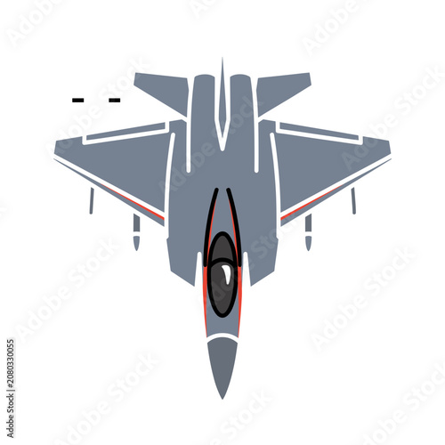 Top view of a fighter jet vector illustration