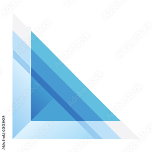 Abstract Blue Geometric Prism Vector