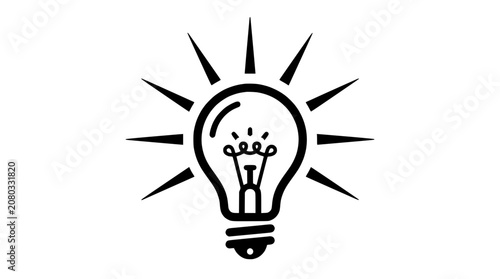 Quadro su tela Bright Idea Light Bulb Icon: Innovation, Creativity, Solution, Inspiration, Insi