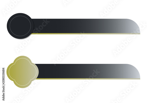 Modern black and gold lower third banner set, elegant video broadcasting graphic elements isolated