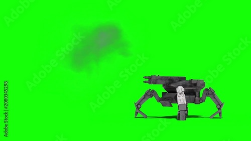 Security Guard Robot Animation on Green Screen – Ready-to-Use Cinematic VFX Asset 4K