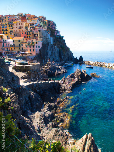 Italia, Liguria, Cinque Terre, il paese di Manarola.