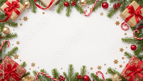 Holiday Decorations Fill a Space With Gifts and Greenery During the Festive S...