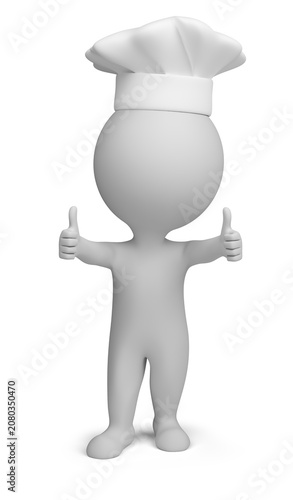 3d small people - cook gives double thumbs up