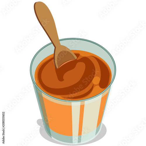 Fotografía Dulce de leche milk jam vector.