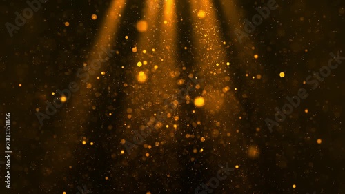 Glamorous award show spotlights background featuring shining bokeh and slow glittering particles video loop