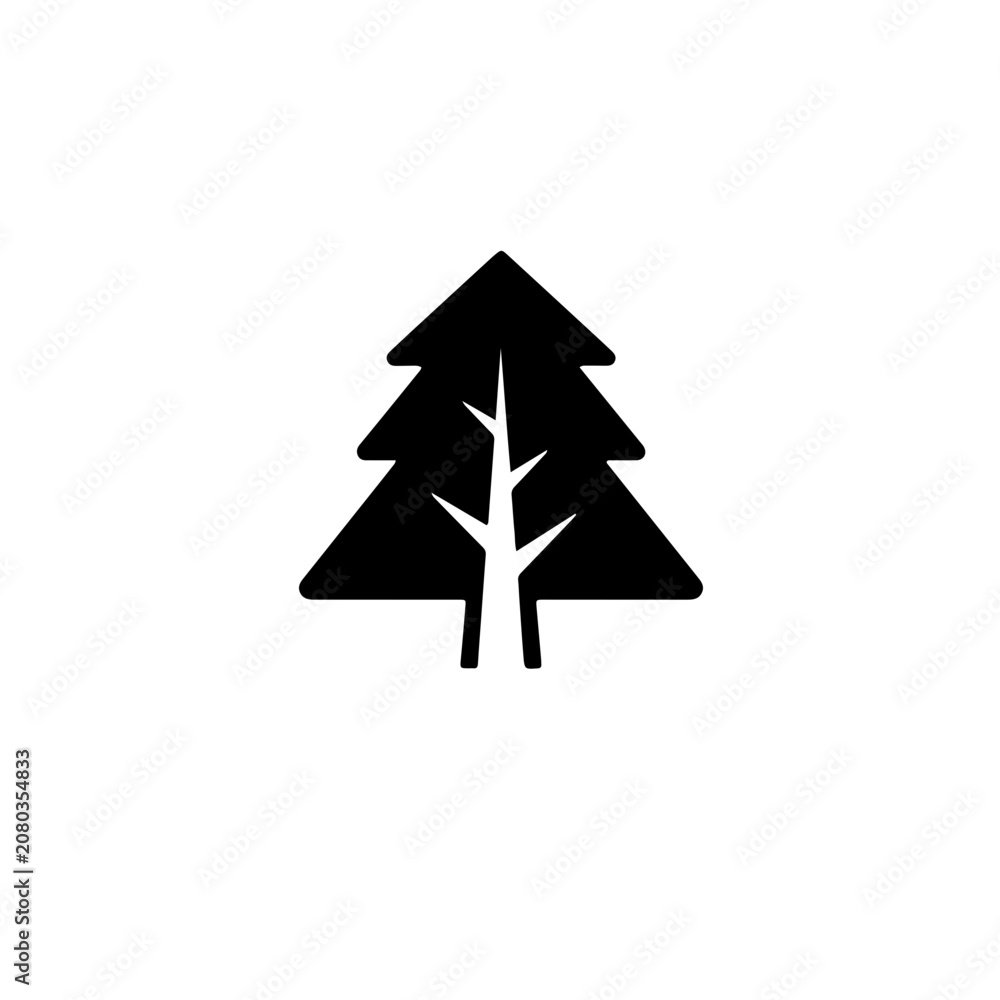 Fototapeta premium Minimal Tree Outline Vector Icon for UI, Web and Mobile